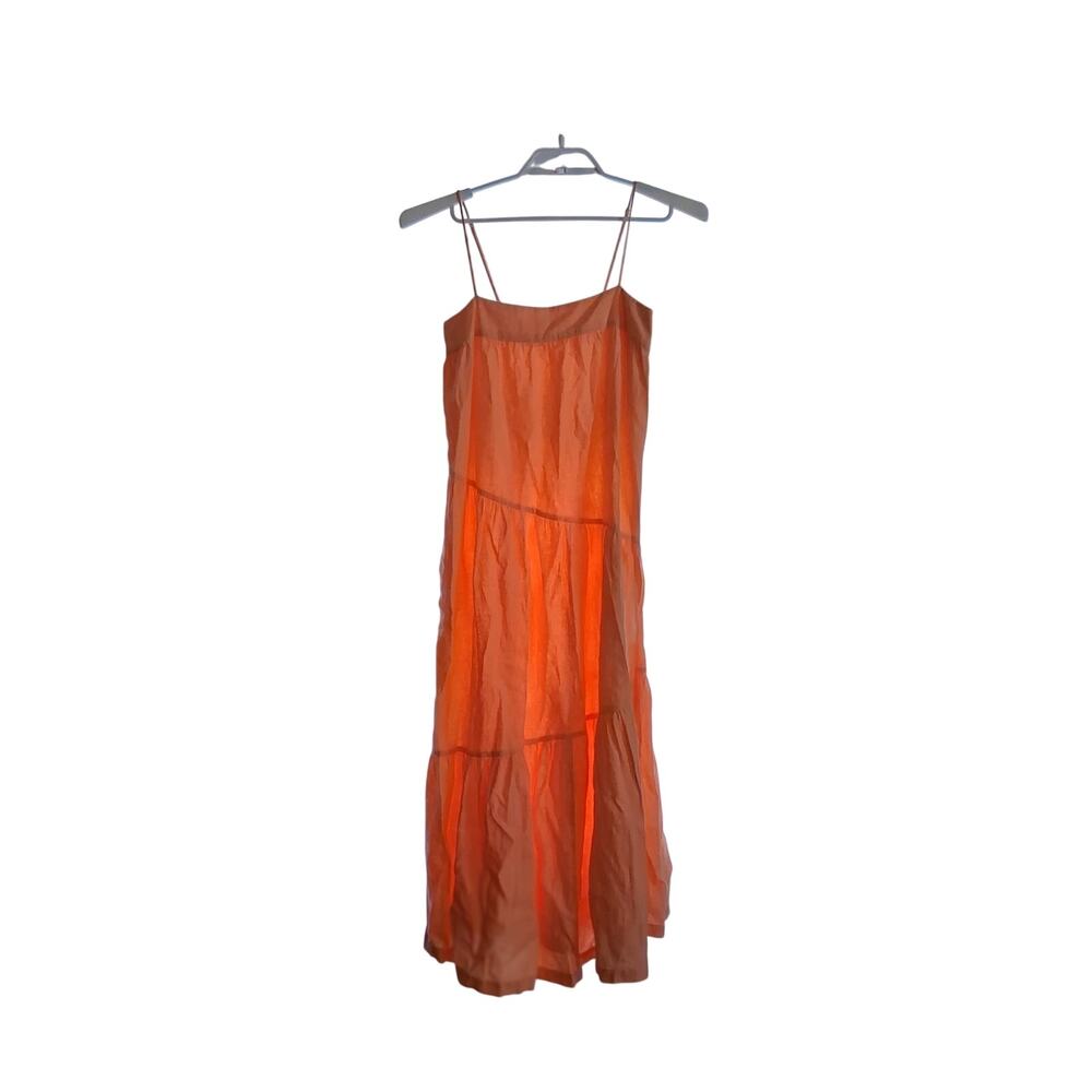 Abercrombie & Fitch dress womens XS midi linen blend peach sundress
